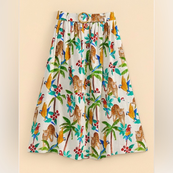 NWT FARM Rio Tropical Paradise Midi Skirt - Picture 8 of 9